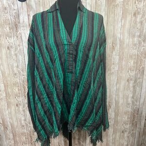 Umgee Green and Black Striped‎ Top